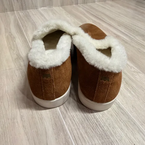 Birdies Roadrunner‎ Cognac Brown Suede Faux Shearling Slip On Sneakers Womens 7 - Image 4