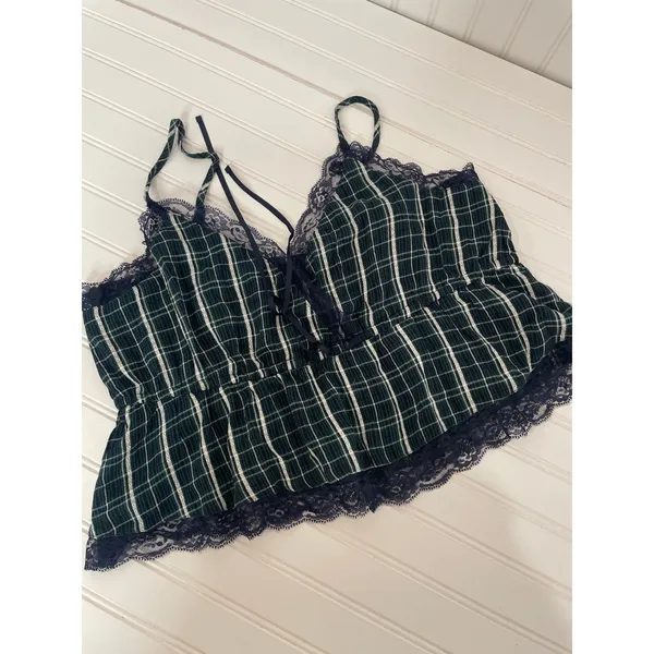 NWT American Eagle Smocked Puff-Sleeve Blouse & Prettiest Lace Trim Cami SET XL - Image 7
