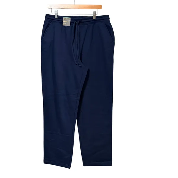 Style & Co Womens Navy Blue Straight Fit Mid Rise Fleece Sweatpants Large NWT - Image 2