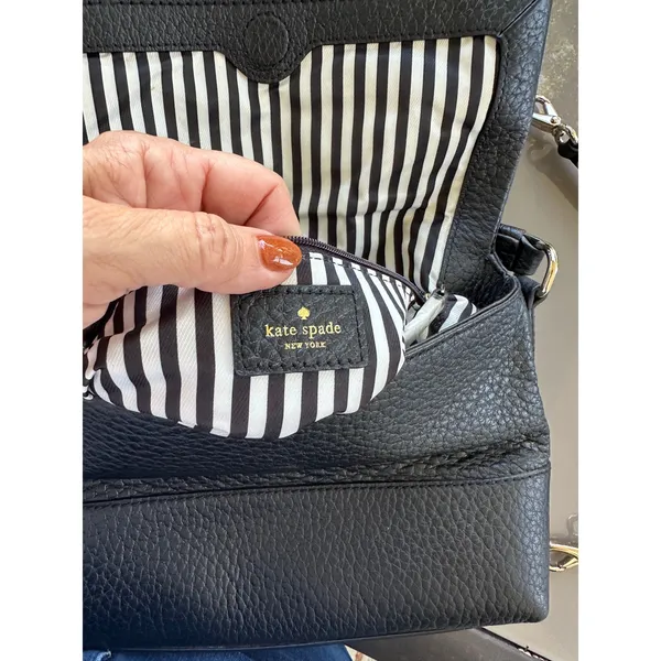 Kate Spade Southport Avenue‎ Mini Maria Black Leather Crossbody Handbag Purse - Image 12