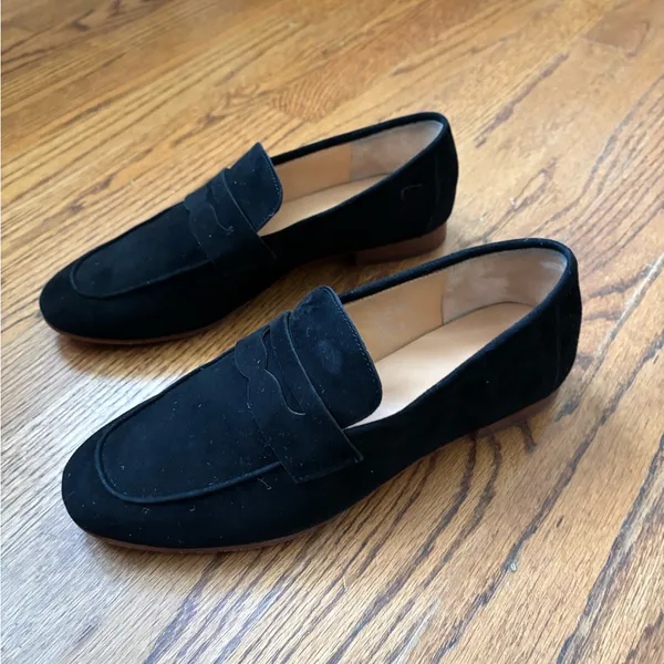 Quince Black Suede Penny Loafers - Image 6