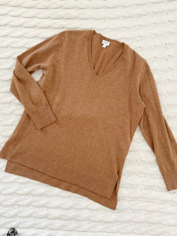 J. Crew Camel V-Neck Tunic Sweater - Image 2