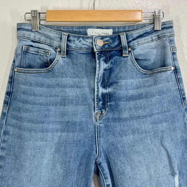 Risen High Rise Wide Cuffed Jeans 22" Inseam‎ Petite Crop Capri Women 11 / 30 - Image 6