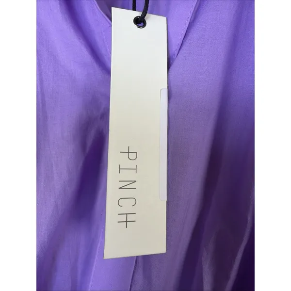 Pinch Mini Dress Womens Med Purple Pleated Puff Sleeve Boho Preppy smocked NWT - Image 10
