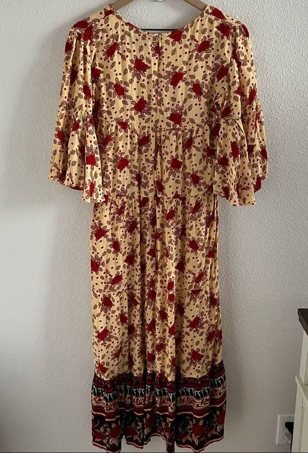 Faithfull The Brand X Anthropologie Melia Midi Dress Cottagecore Boho US 10 - Image 5