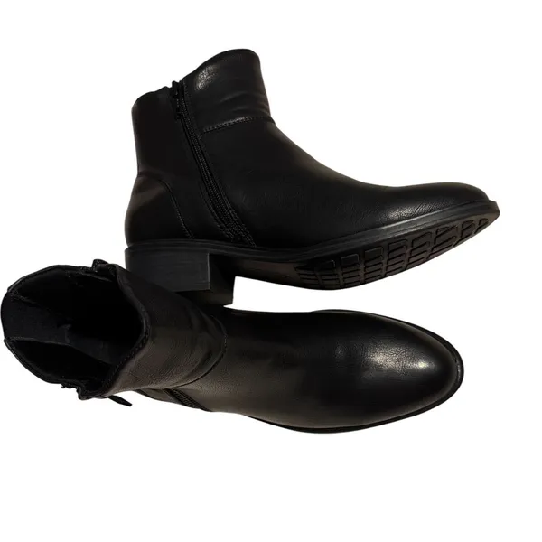 Baretraps Alona Black Ankle Boots Womens 8M Low Block Heel Booties BTF24-11190 - Image 2