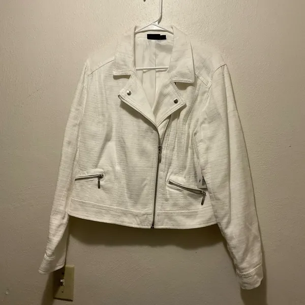White shabby chic light weight jacket, contemporary casual jacket - Image 2