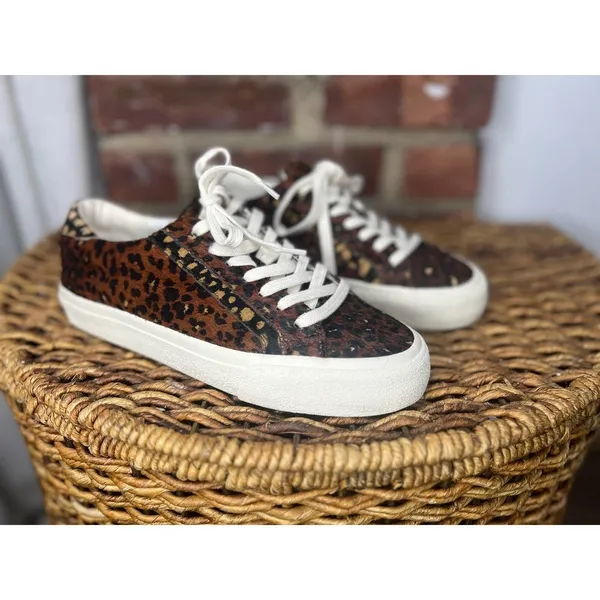 Madewell Sidewalk Calf Hair Leopard Cheetah Sneakers Women’s 7 - Image 6