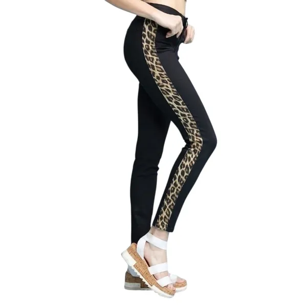 Judy Blue Size 13/31 Jeans Black Skinny Jegging Leopard Stripe Mid Rise 1655‎ - Image 2