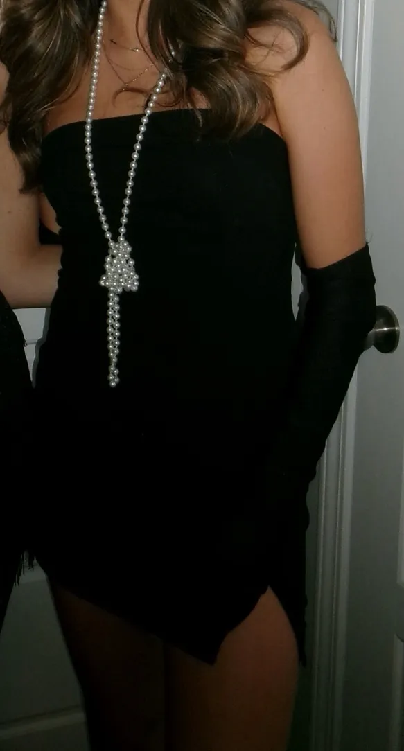 SheIn Strapless black mini dress with tiny slit - Image 3