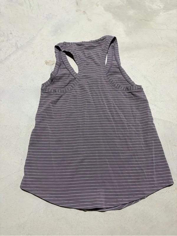 Lululemon Sleeveless Striped Racerback Tank Top Purple white - Image 4