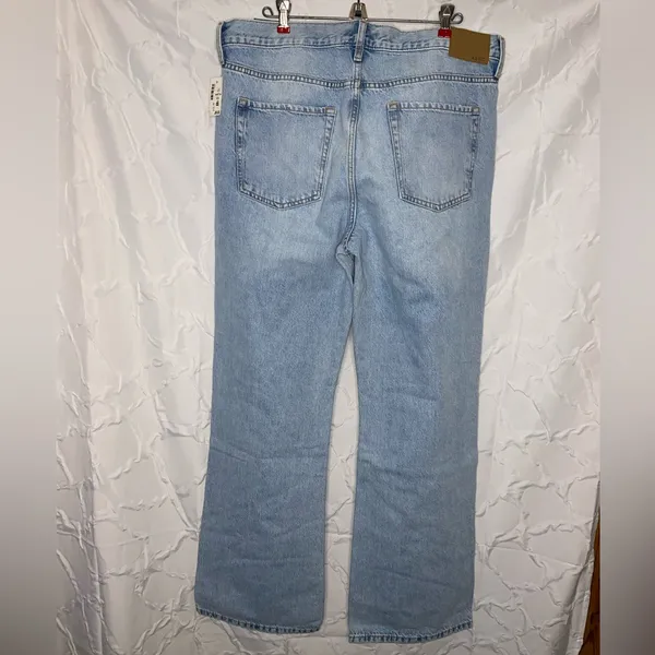 Aeropostale Boyfriend Flare/ Wide Leg Distressed Jeans Light Wash Women’s 14R - Image 5