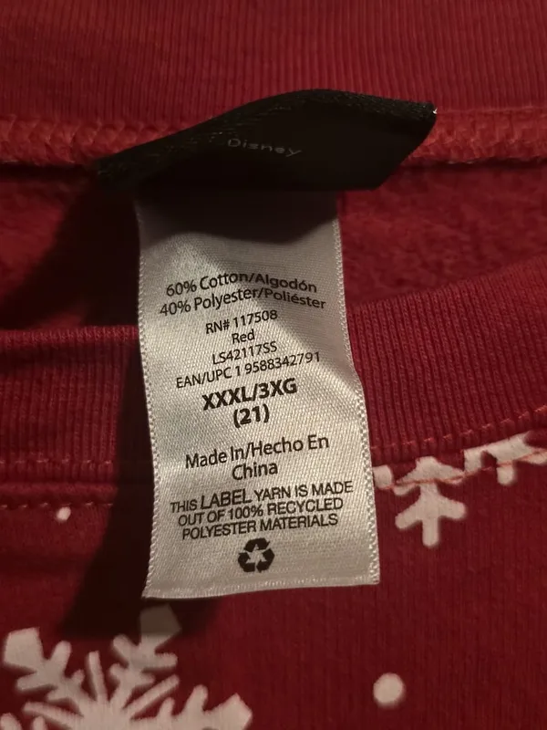 Disney women’s sweater Mickey & Minnie Holiday Top with Snowflakes - Image 8