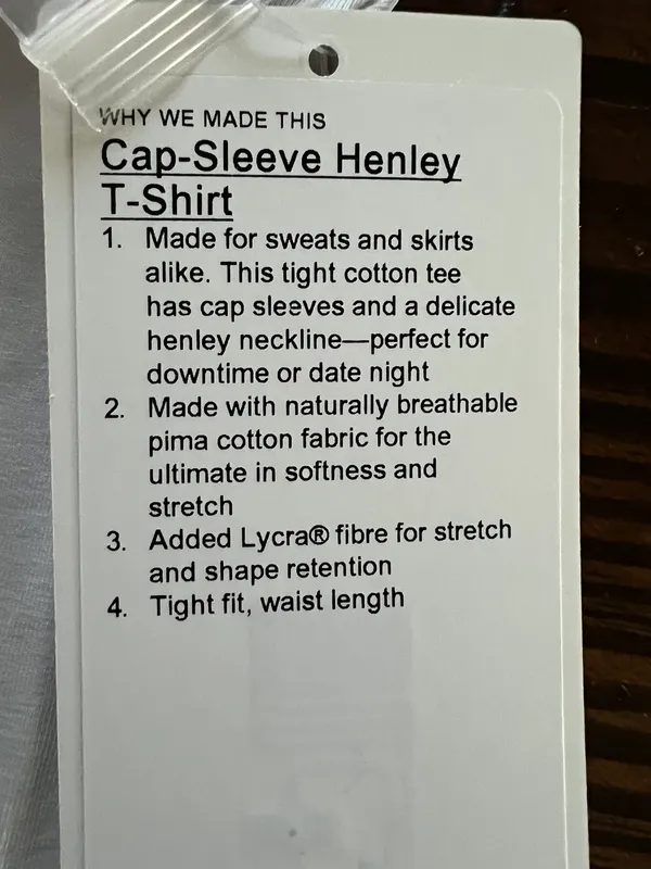 Lululemon Cap-Sleeve Henley Tee - Image 4