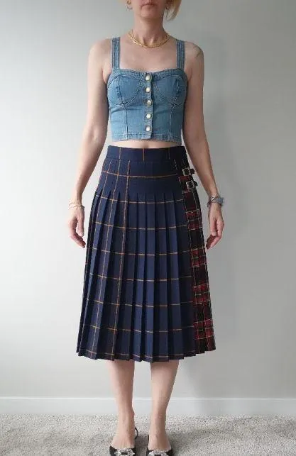 Moto Cross Back Strap Button Up Denim Crop Top Size 6 / 38 / M - Image 2