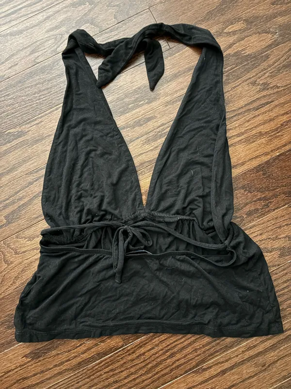 Brandy Melville Halter Top Black - Image 2