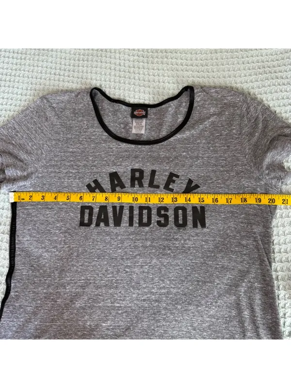 Harley Davidson Tee Shirt Womens XL Extra Large Gray Big Barn Des Moines Biker - Image 7