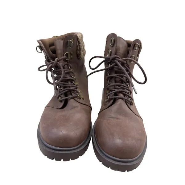 Torrid Womens Brown Faux Leather Hiking Sweater Boots Size 10 SKU 7175 - Image 5