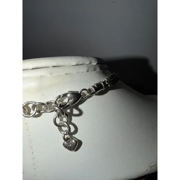 Brighton Necklace Raining Hearts Red & Clear Crystals Pendant Silver Tone Signed - Image 3