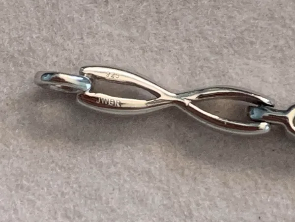 Zales Oval Swiss Blue Topaz Infinity Link Bracelet Sterling Silver 925 - Image 5