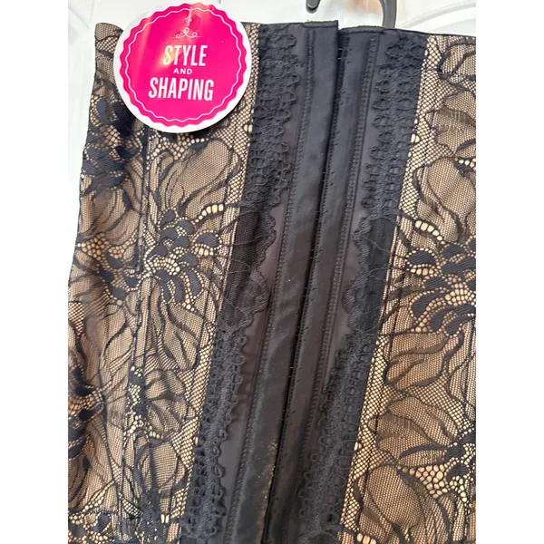 Maidenform‎ Black And Tan Lace Corset Size Small - Image 3