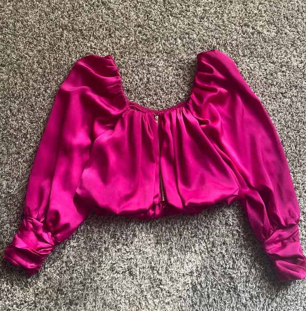 DO+BE Fuchsia Satin Top - Image 2