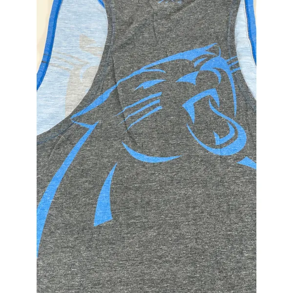 NFL Team Apparel Tank Top Panthers Logo Blue Side Slits Size XL - Image 9