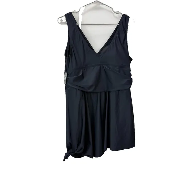 NWT Torrid Black Wireless Short‎ Asymmetrical Swim Dress With Brief Size 2X - Image 6