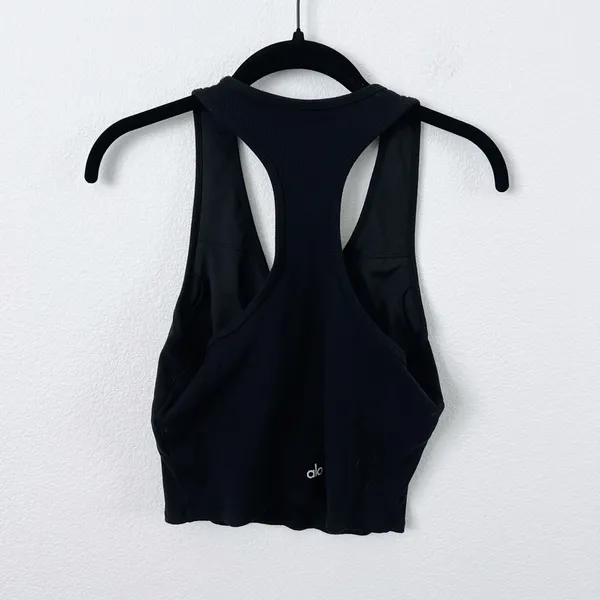 Alo Yoga Goddess Ribbed Cropped Tank Racerback - Image 3