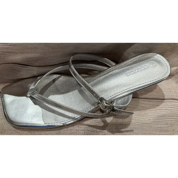 Coutgo Women's Square Open Toe Low Heel Sandals NIB Size 11 - Image 3
