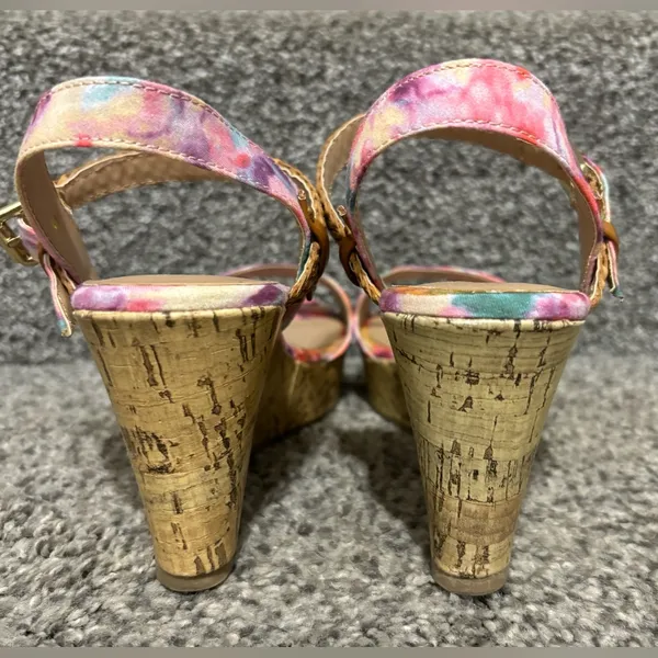 Mix No. 6 Zessi Floral Cork Wedge Sandals Ankle Strap Size 6.5 - Image 7