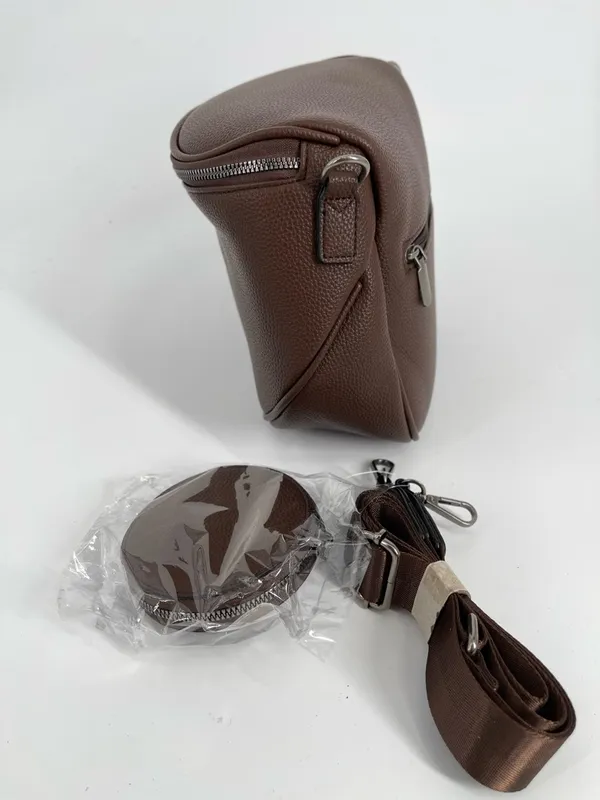Brown Crossbody Saddle Bag‎ with Coin Pouch - Women - Image 4