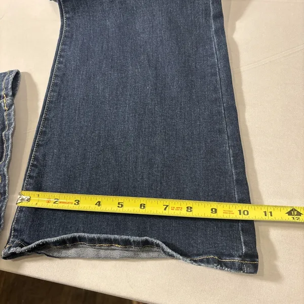 Just Black Jeans Women‎ Size 30 Dark Wash Distressed Denim Flare Pants Made USA - Image 6