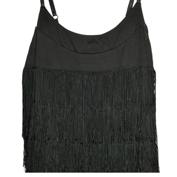Forever‎ 21 Black Top With Layered Fringe - Image 2