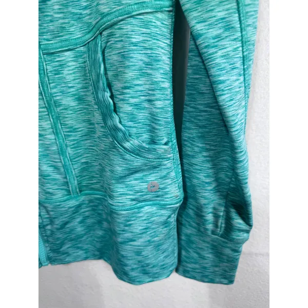 C9 Champion Women's Small Teal Full Zip Hoodie Space Dye‎ Yoga Activewear Jacket - Image 5