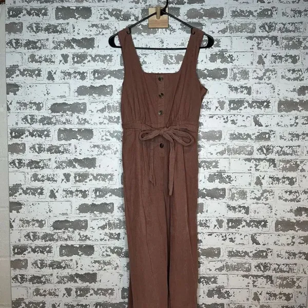 American Eagle | women pink corduroy overalls - Image 7
