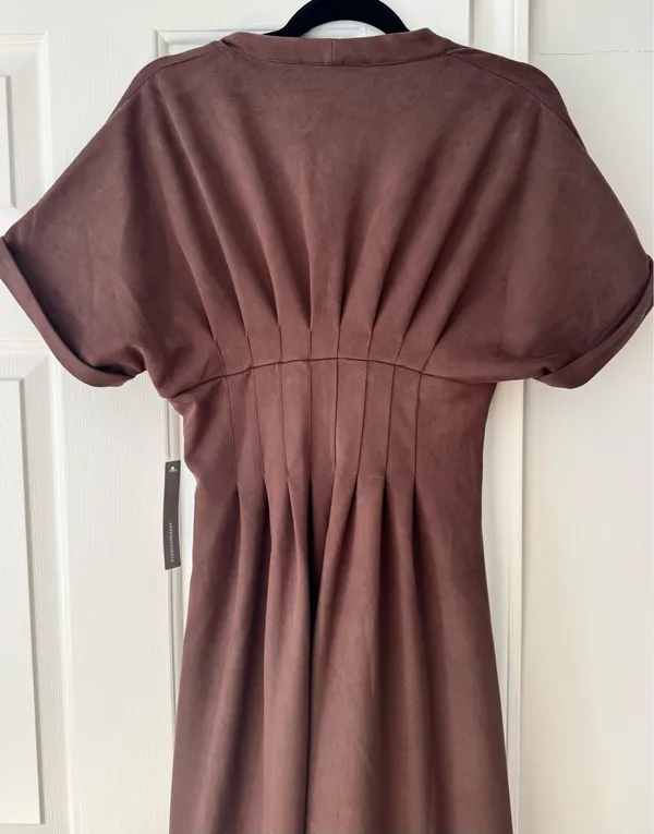 Anthropologie The Tobie Faux Suede Maxi Shirt Dress by Exquise, Size XS - Image 14