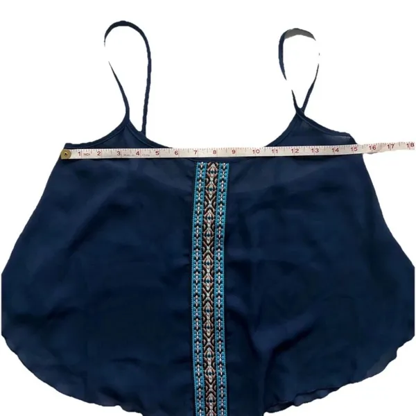 January 7 Sheer Women's Crop Top S Aztec Summer Festival Embroidered Blouse - Image 4