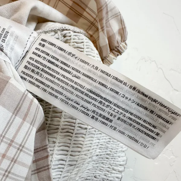 Abercrombie | Plaid V-Neck Puff Sleeve Button Top - Image 5