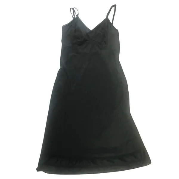 Vintage 90s Black Slip Dress Med Lingerie Romantic Goth Whimsigoth Lace Trim - Image 4
