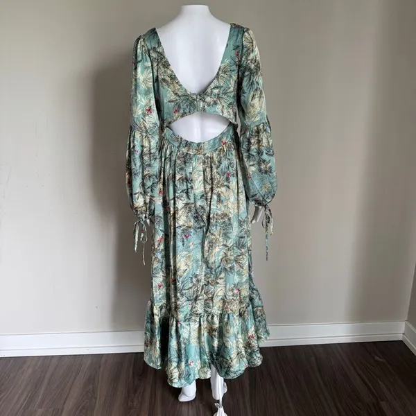 The Clothing Company LA Cut Out Maxi Dress Floral Balloon Sleeve Boho Whimsy - Image 5