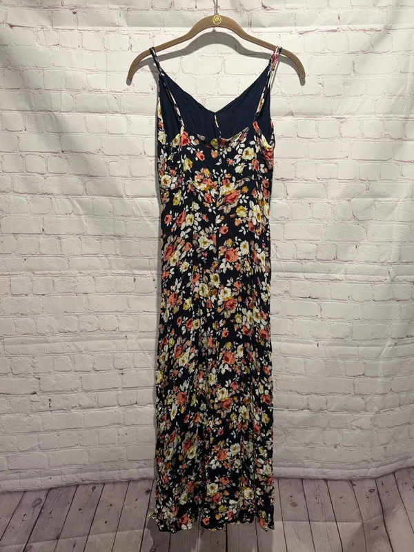 Lulus Navy Maxi Dress with‎ Coral & Cream Floral Print Woman’s Size Medium - Image 2
