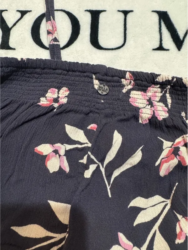 Billabong Black Floral Adventure Spirit Pull-On Wide-Leg Pants Size M - Image 5