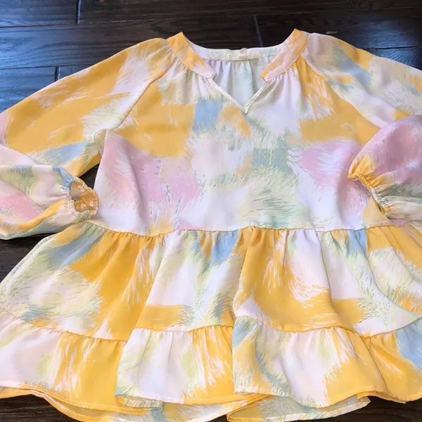 ENTRO multicolor pastel boho top size large - Image 2