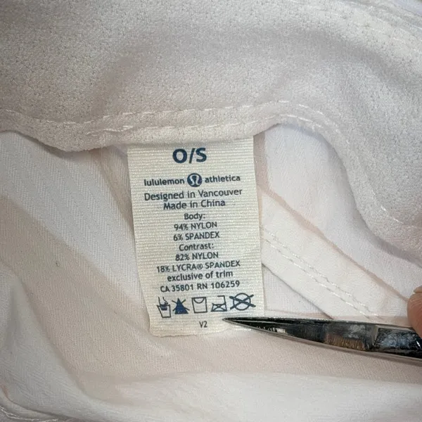 Lululemon Running Hat O/S White‎ Side Zip Pocket Adjustable Strap Cap - Image 8