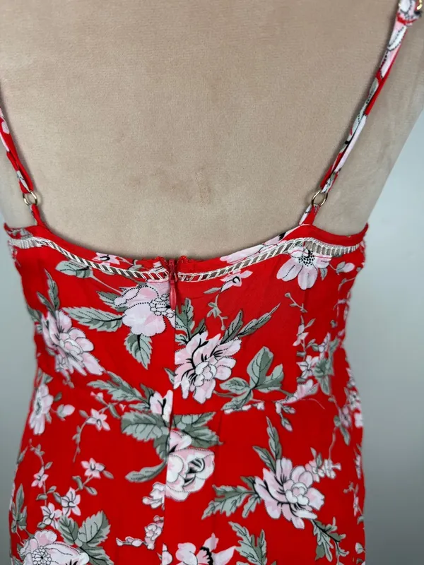 Lulu's Red Floral Spaghetti-Strap Midi Dress - Image 4