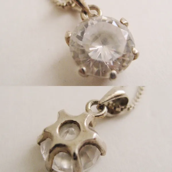 Sterling Silver 925 Necklace & Stud Earrings Set - Image 4