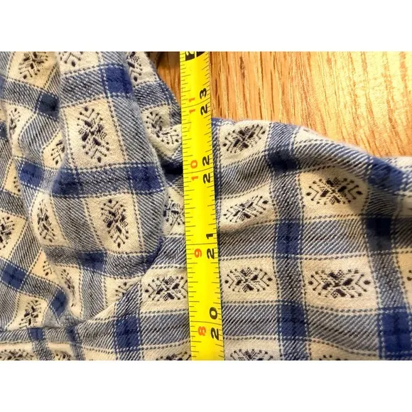 Woolrich Blue Geometric Plaid Button Down Shirt Large Coastal Cowgirl XL‎ - Image 7