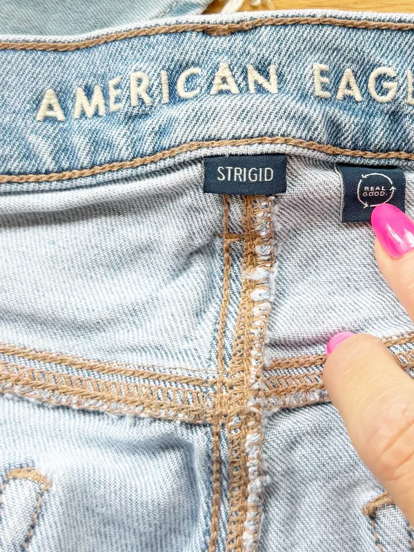 AMERICAN EAGLE Strigid Stovepipe Jeans Light Wash Size 8 X-Short - Image 7