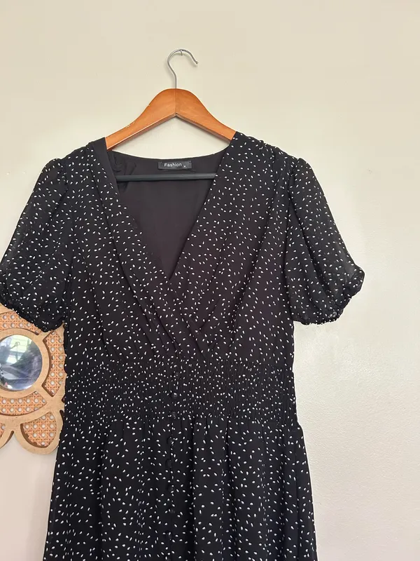 Black and white polka dot midi dress Size M - Image 3